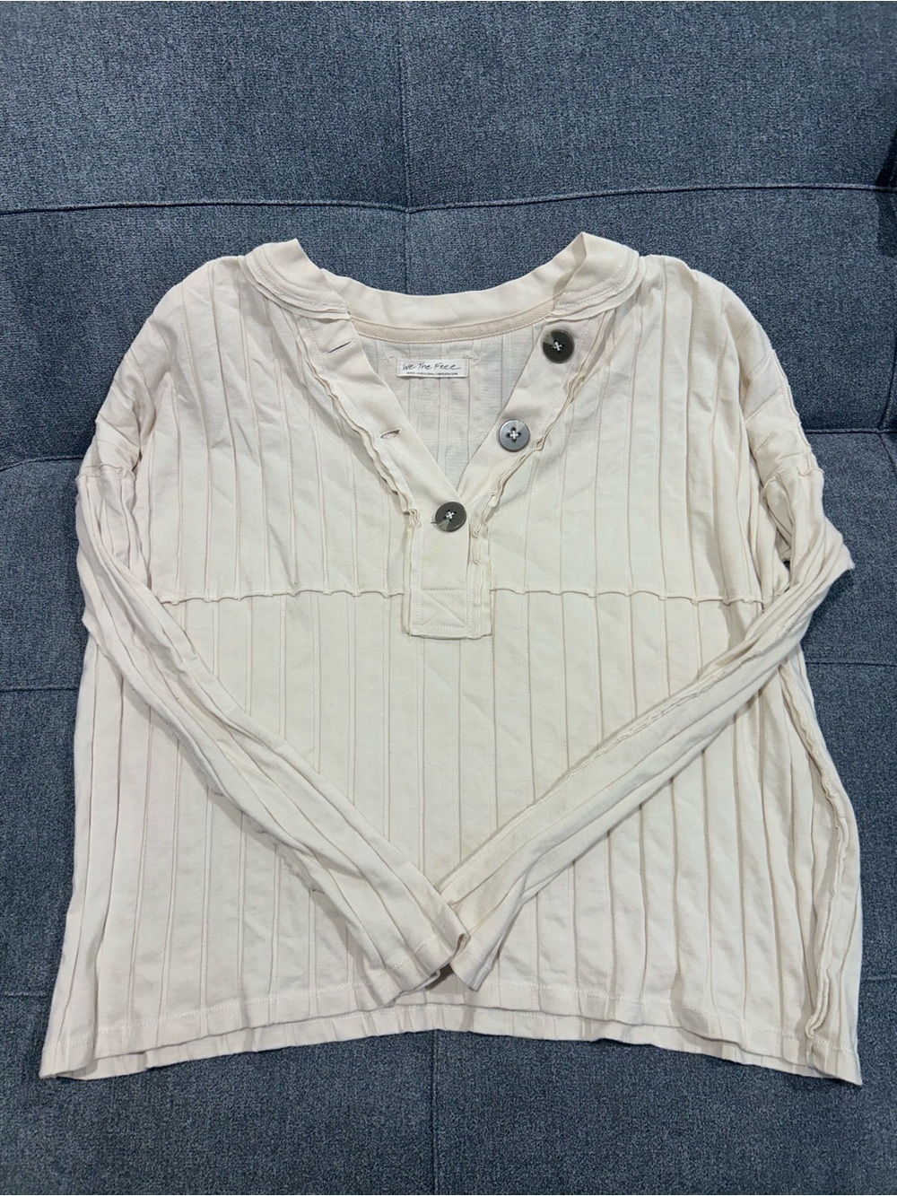 We The Free Cream Ribbed Henley